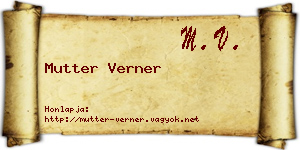 Mutter Verner névjegykártya